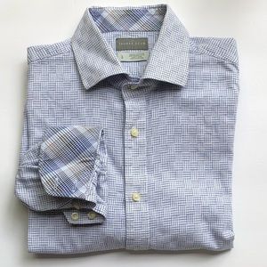 Thomas Dean | Cotton Shirt w/ Flip Cuff Sport Shirt Spread Collar